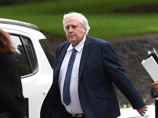 Businessman Clive Palmer arrives at the Supreme Court in Brisbane, Tuesday, March 6, 2018. Mr Palmer is representing himself as liquidators of Queensland Nickel attempt to freeze some of his assets. (AAP Image/Dan Peled) NO ARCHIVING