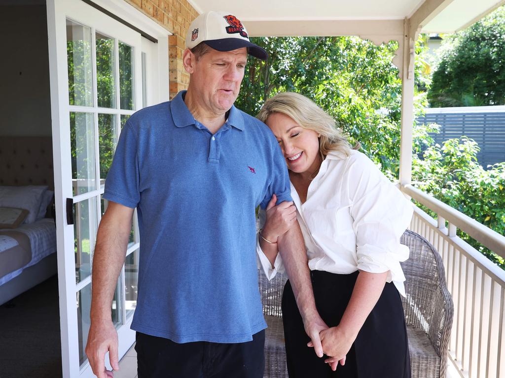 20/11/24: Craig "Moose" Moore, 56, who was diagnosed with dementia at 48, and his partner Louise Bryant, at the group home where he lives in Warriewood. John Feder/The Australian.