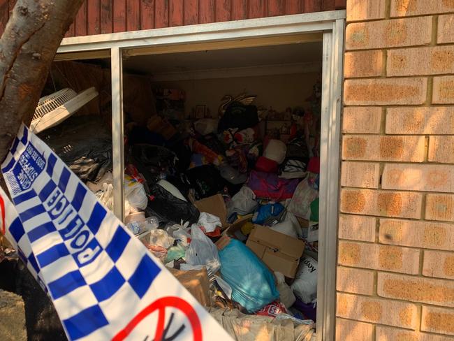 Piles of rubbish inside the Canley Vale home. Picture: Nick Hansen