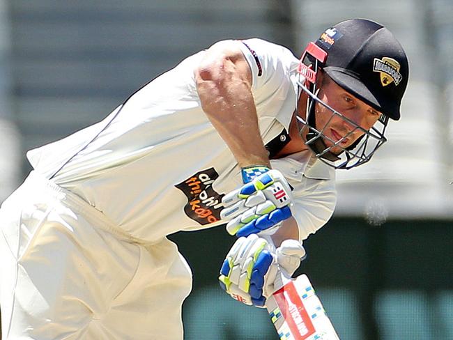 Sheffield Shield cricket match at the MCG between Victoria and Western Australia. Shaun Marsh in trouble. Picture: Mark Stewart