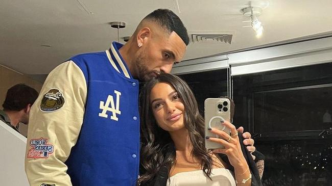 Nick Kyrgios pictured with girlfriend Costeen Hatzi on their Instagram accounts. Source: Instagram