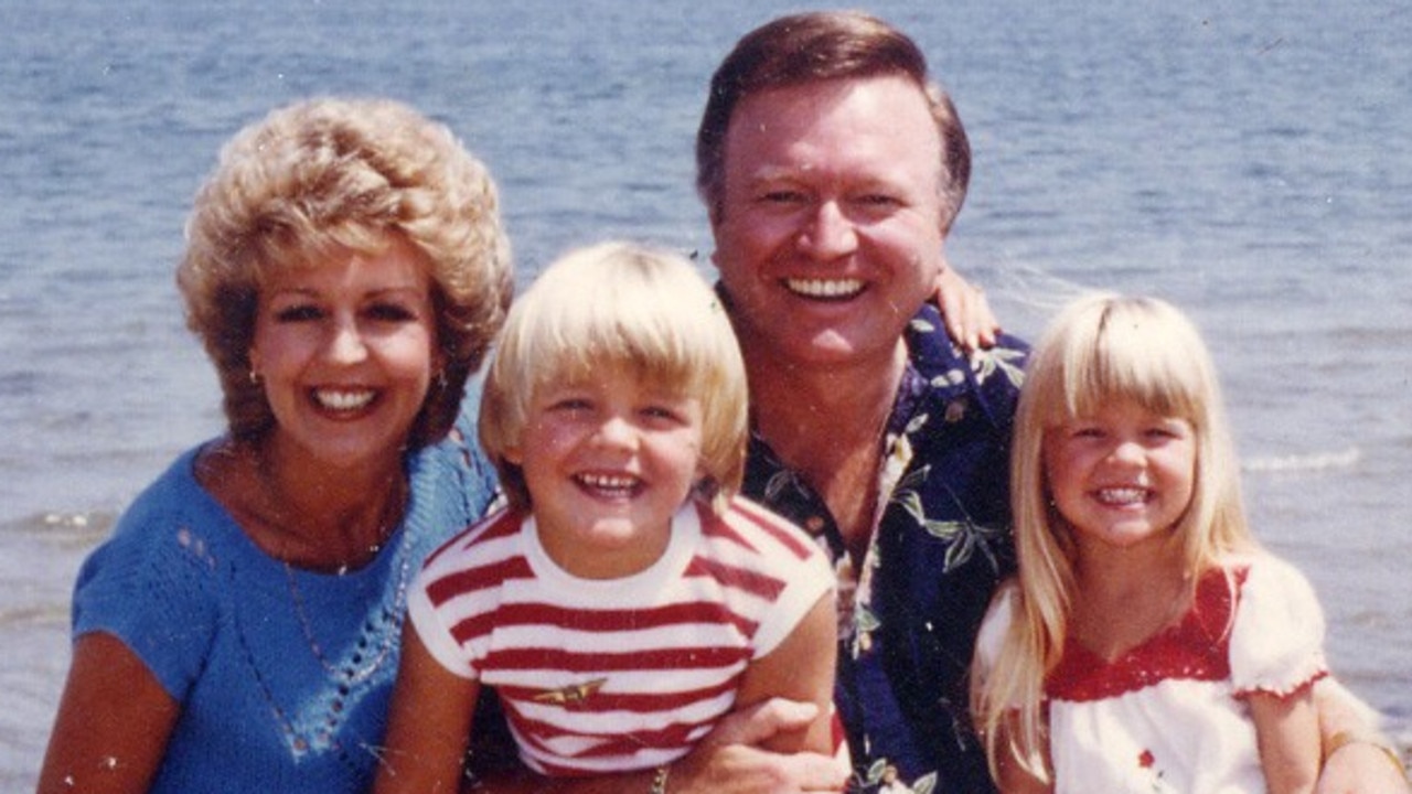 Bert, Patti, Matthew and Lauren Newton on the beach at Mornington in the early 1980s.