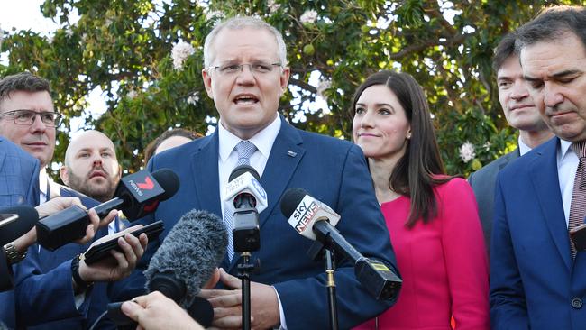 Prime Minister Scott Morrison is fighting for social media companies to have more control over their content. Picture: AAP 