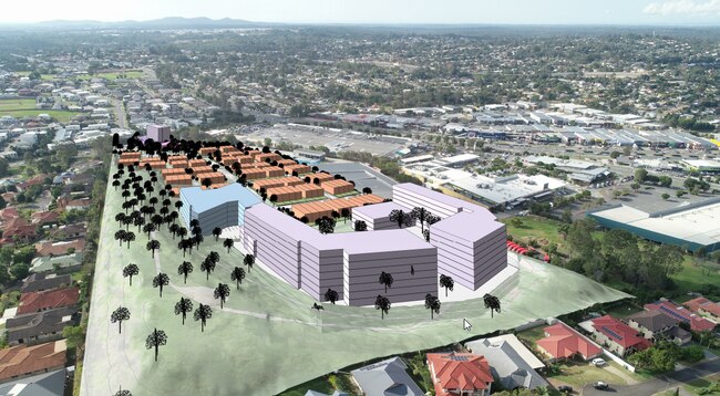 Artist's impression of proposed redevelopment of former Australia Post distribution centre site at Underwood.