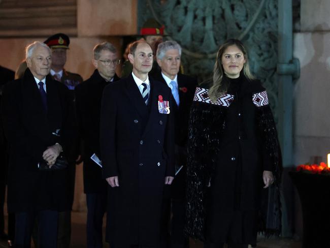 The Duke of Edinburgh attends the Anzac Day Dawn Service at the New Zealand Memorial in London. Picture: Getty Images