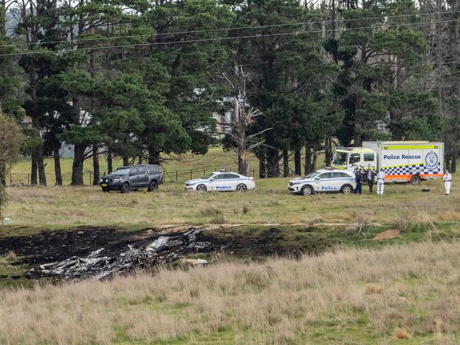 The burnt out remnants of the plane after the deadly crash. Picture: OnScene ACT