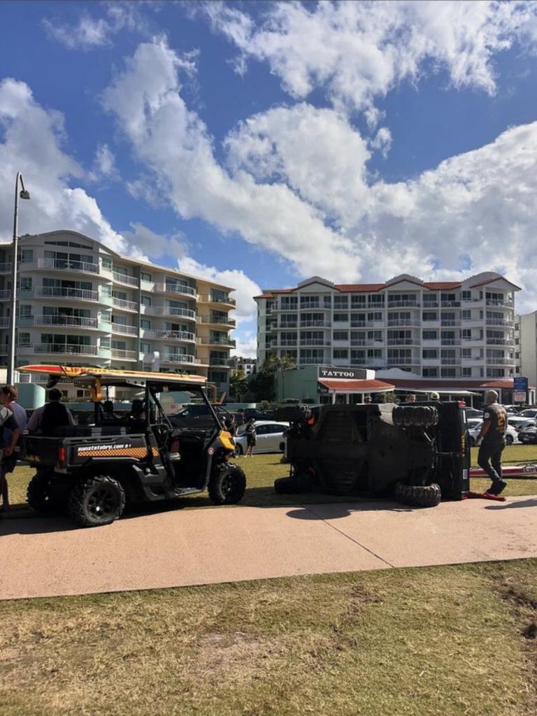 The buggy rolled onto its side. Picture: Instagram