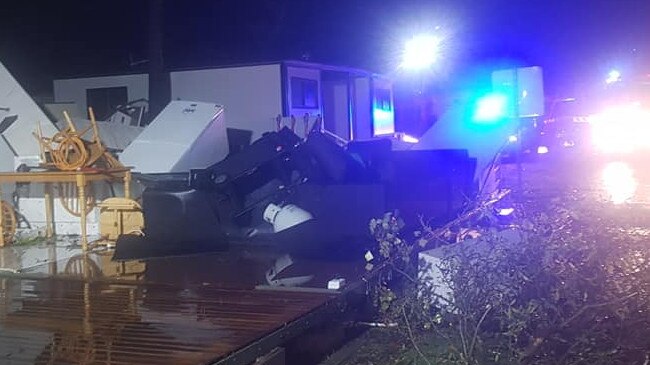Lake Purrumbete Holiday Park after the storm. Picture: Facebook/Camperdown SES