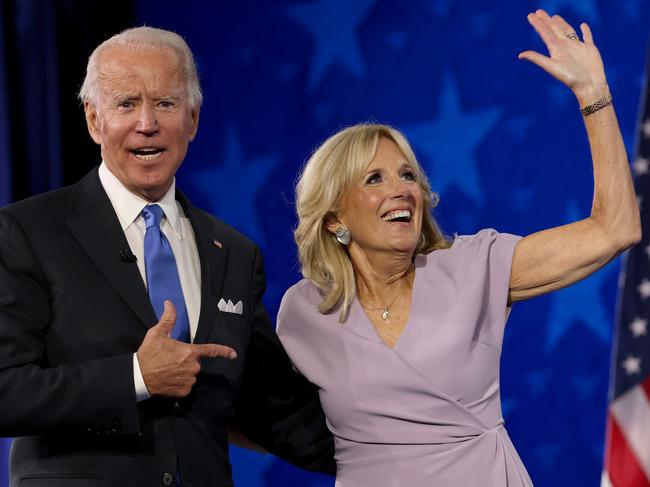 Joe Biden with wife Dr Jill Biden. Picture: AFP