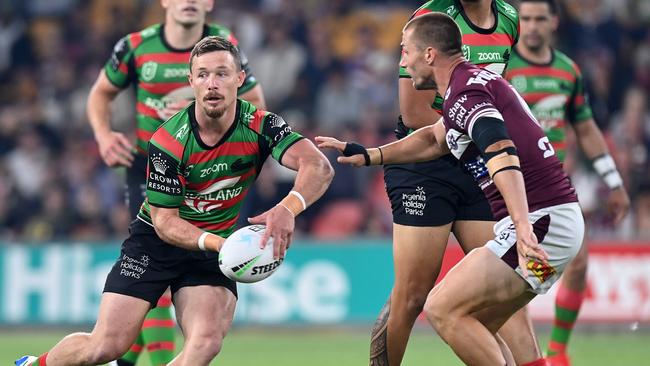 Damien Cook was impressive for the Rabbitohs. Picture: Bradley Kanaris/Getty Images