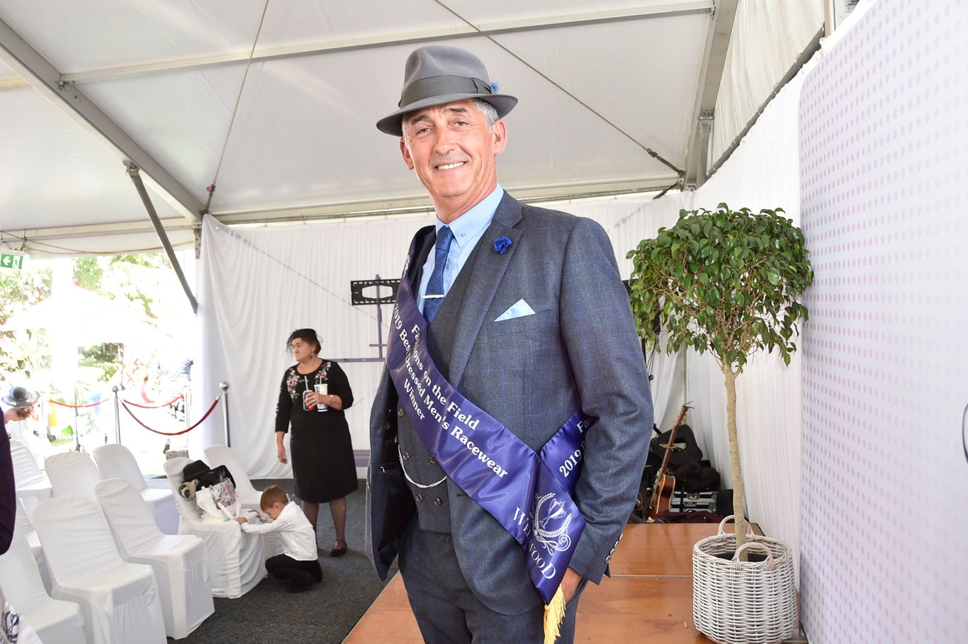 Gordon Cooper won the berst dressed male. Fashion of the Field at Clifford Park 2019 Weetwood race day. April 2019. Picture: Bev Lacey