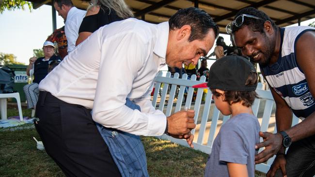 Eddie Betts with fans at the Gold Coast Suns vs Geelong Cats Round 10 AFL match at TIO Stadium. Picture: Pema Tamang Pakhrin