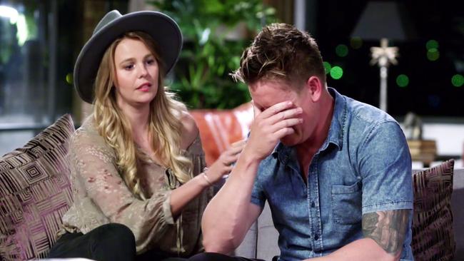 Married At First Sight’s Sean cries and Blair comforts him.