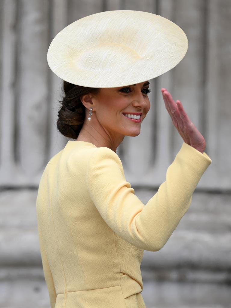 Kate Middleton has upped the stakes with her designer wardrobe. Picture: Daniel Leal – WPA Pool/Getty Images.