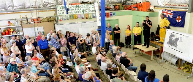 FRNSW Deputy Commissioner and Kurrajong Heights Rural Fire Brigade member, Jeremy Fewtrell, addressing residents last night. Photo: Jeremy Piper