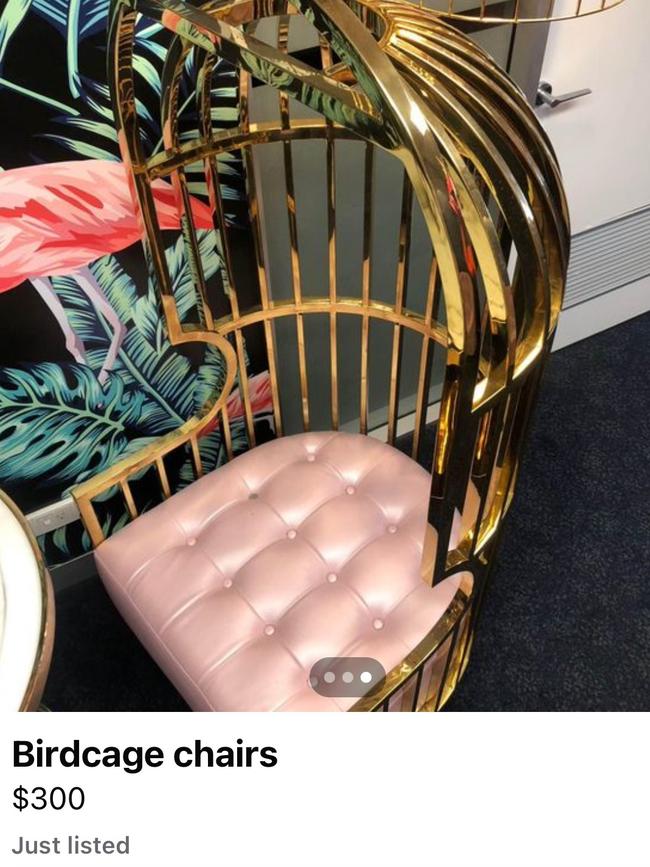 Furniture and light fittings from The Pink Flamingo have popped up for sale online.