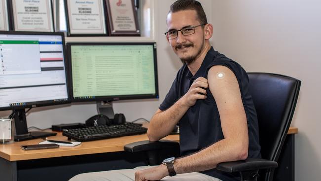 South Burnett Times editor Dominic Elsome received his first dose of the Covid-19 vaccine recently. Picture: Holly Cormack