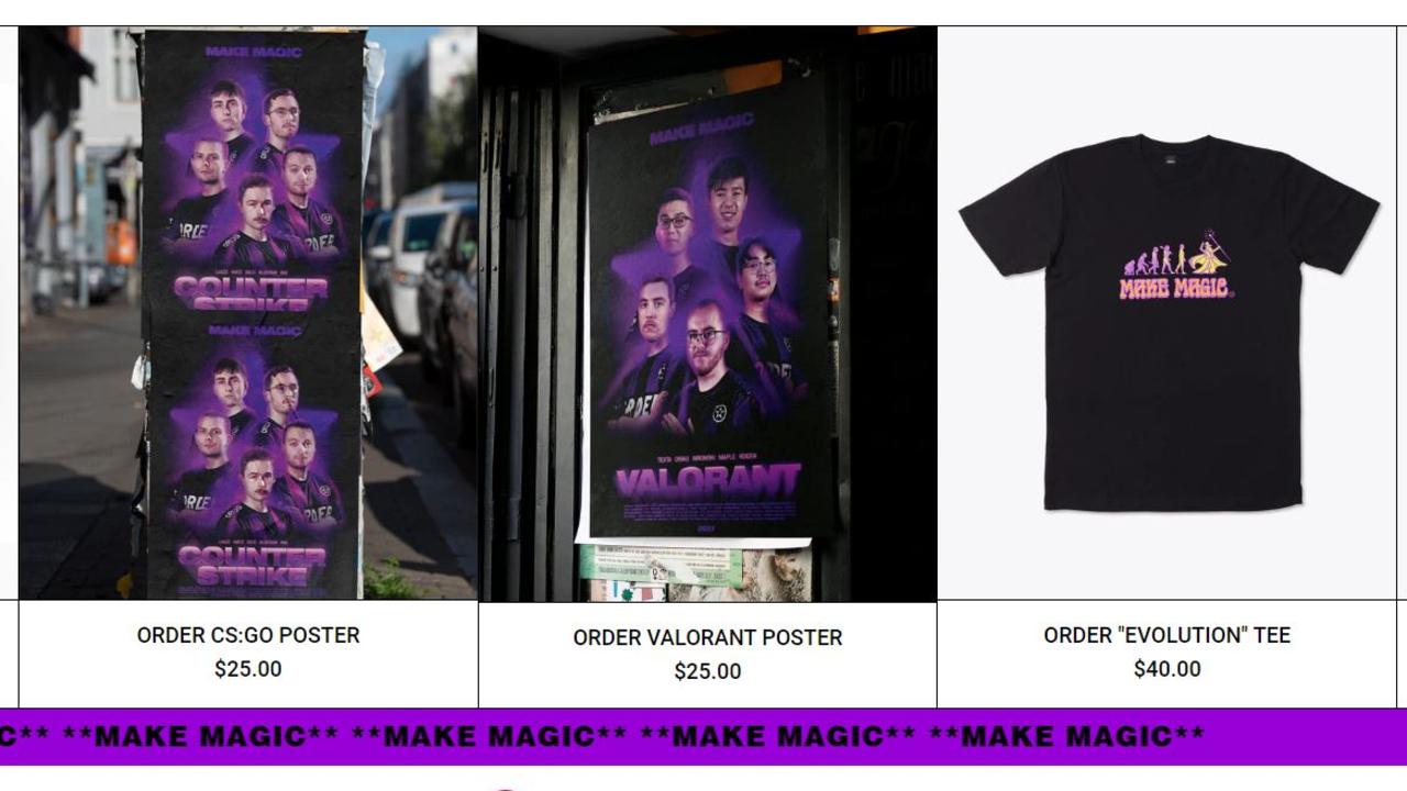 Merchandise sold on the website. Picture: Order