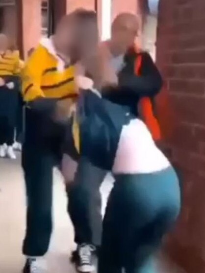 Students fighting at Golden Grove High School. Picture: Supplied