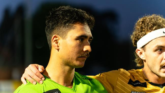 Hockey Club Melbourne goalkeeper Johan Durst playing in the Hockey One series. Picture: Andrew Castles.