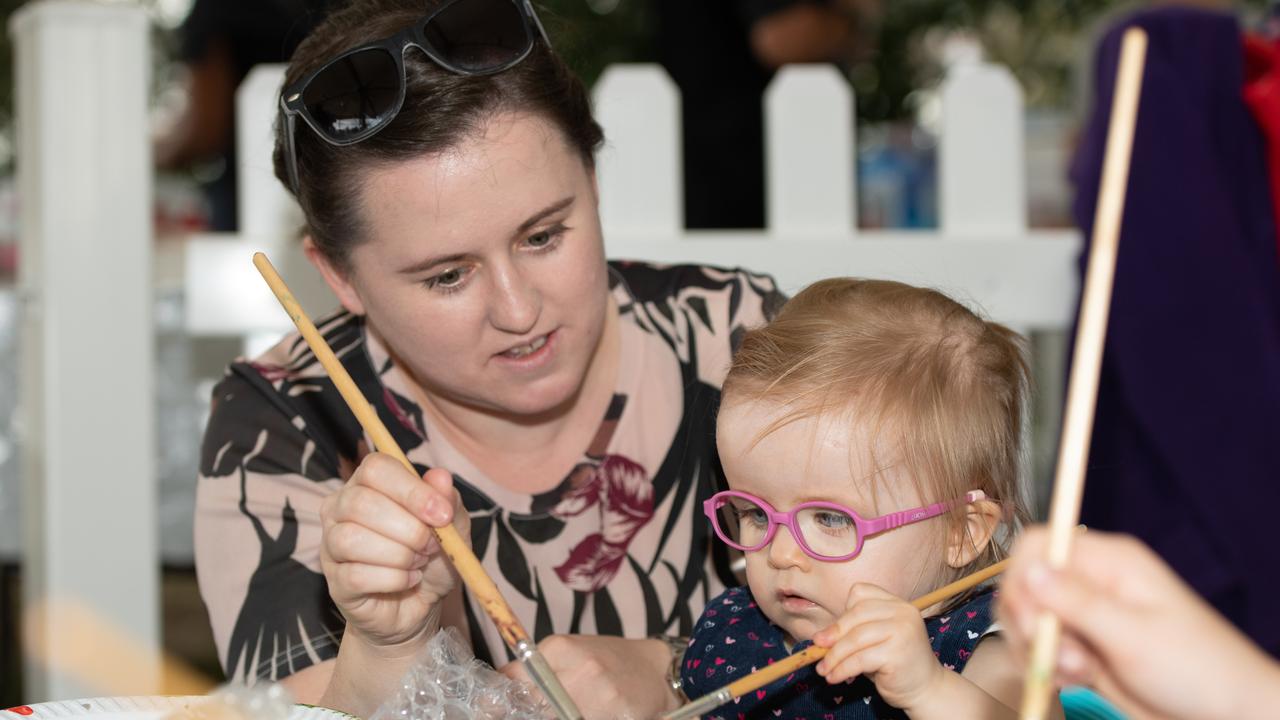 Grace and Harper (2) Molloy at the Cork and Fork festival on the waterfront Putney on Sunday May 19 2019. (AAP IMAGE / MONIQUE HARMER)