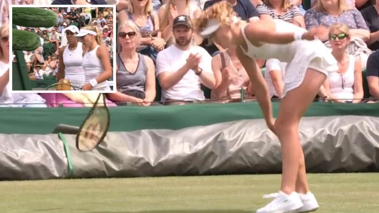 Wimbledon 2023, tennis scores Mirra Andreeva penalty point match point, slip, fell, umpire snub