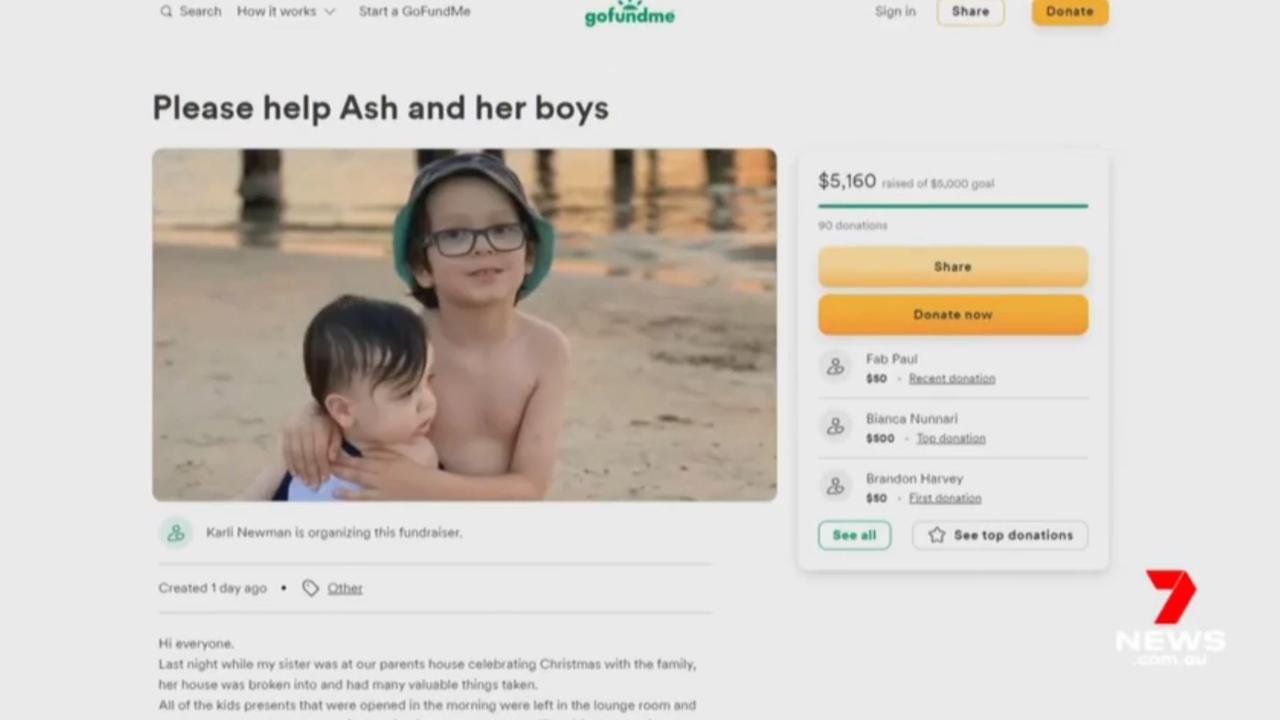 A GoFundMe page has been set up to help the mum replace some of the items. Picture: 7NEWS