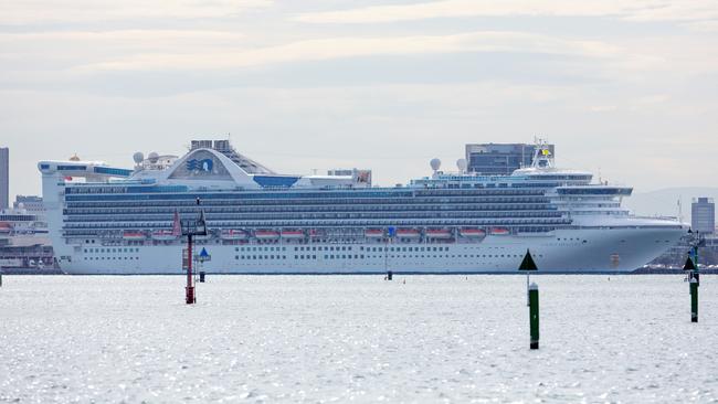 The cruise ship Golden Princess sparked coronavirus fears at the Port of Melbourne in March. Picture: Mark Stewart