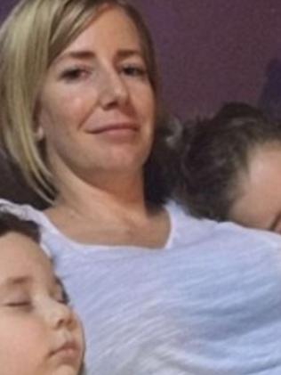 Sally Faulkner with her two children, Noah, four, and Lahela, five.