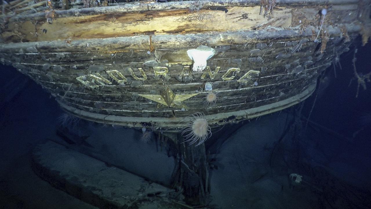 The wreck of Endurance, which was crushed by ice and sank in the Weddell Sea in 1915.