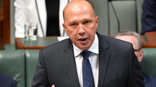 Home Affairs Minister Peter Dutton warned that people-­smugglers were already aware of the legal changes in Australia. Picture: AAP