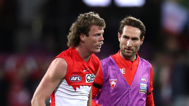 Nick Blakey on Friday night against Geelong. Picture: Jason McCawley/AFL Photos/via Getty Images