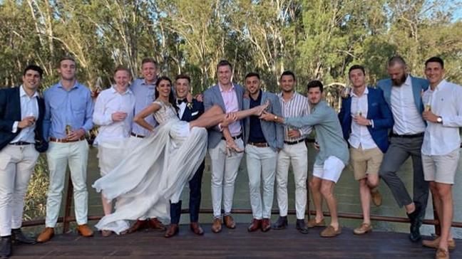 Charlotte Ennels weds Melbourne Football Club co-captain Jack Viney at Mitchelton Winery in Nagambie. Picture: Instagram