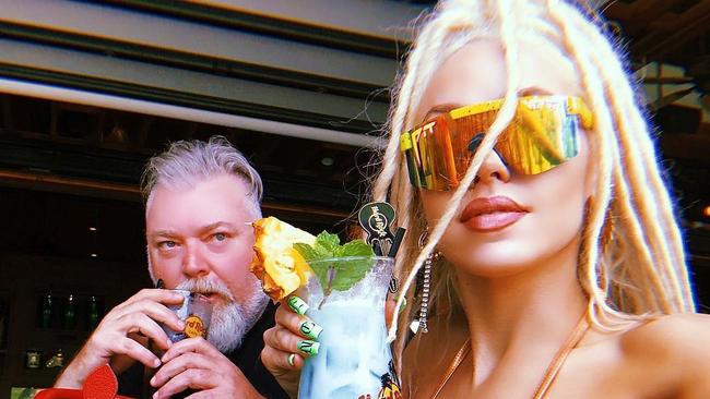 Kyle Sandilands and Imogen Anthony at the Hard Rock Cafe Honolulu, Hawaii.