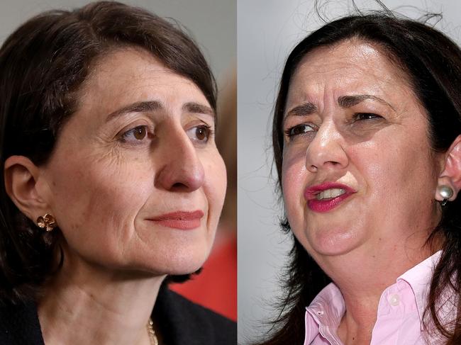 Composite image of Gladys Berejiklian and Annastacia Palaszczuk