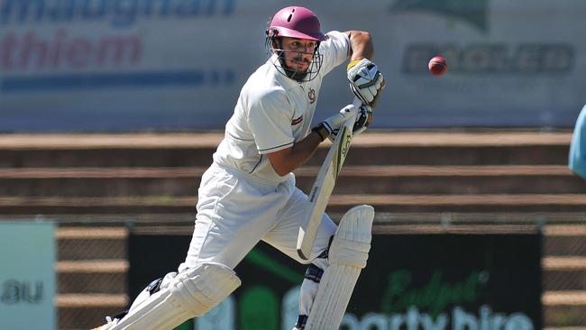 22/3/14 Tim Davey (Tea Tree Gully). Grade Cricket semi-final - Woodville v Tea Tree Gully. Picture Roger Wyman