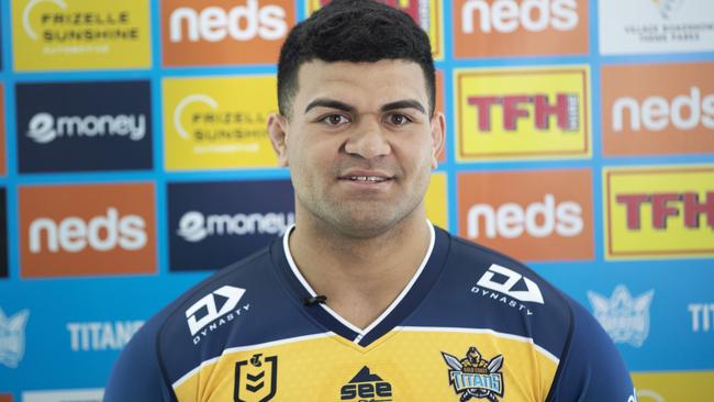 David Fifita's first interview in Titans colours since quitting Broncos.