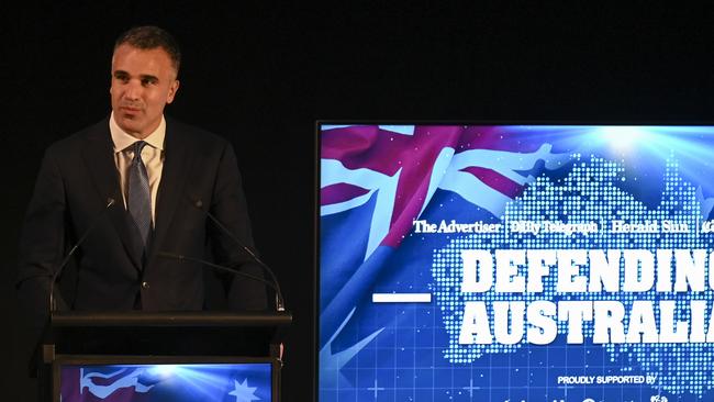 CANBERRA, AUSTRALIA - MAY 22: Premier of South Australia, Peter Malinauskas addressing the Defending Australia Event at the Australian War Memorial, Canberra. Picture: NCA NewsWire / Martin Ollman