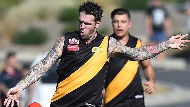 Dane Swan during the match. Picture: Lawrence Pinder