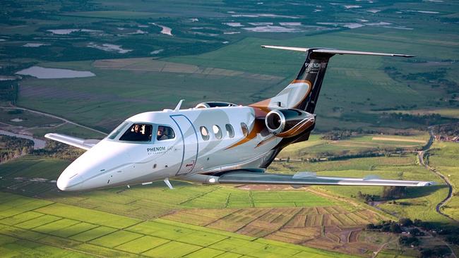 Arrive at your private island in style with the 2021 Embraer Phenom 100EV. Picture: Supplied