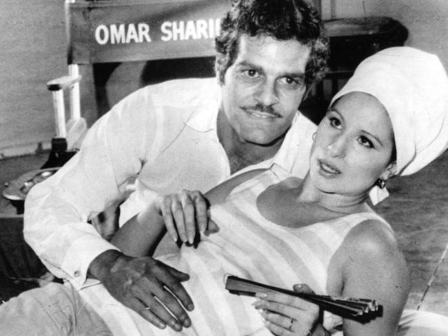 Actors Omar Sharif & Barbra Streisand during rehearsal for 1968 film "Funny Girl". Pic UPI.  Sharif/Actor  Streisand/Actor