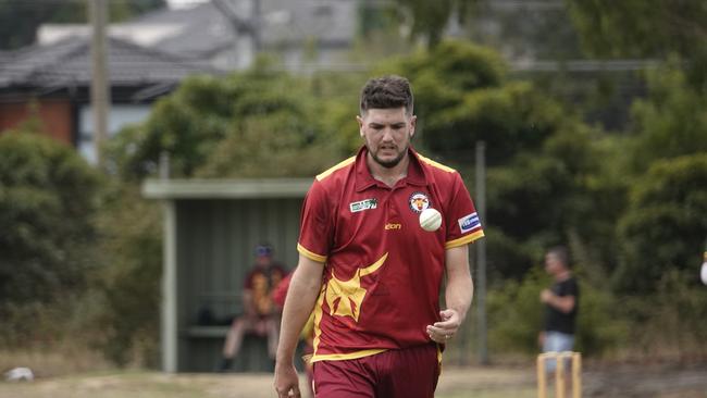 Dandenong West bowler Adam Reid. Picture: Valeriu Campan