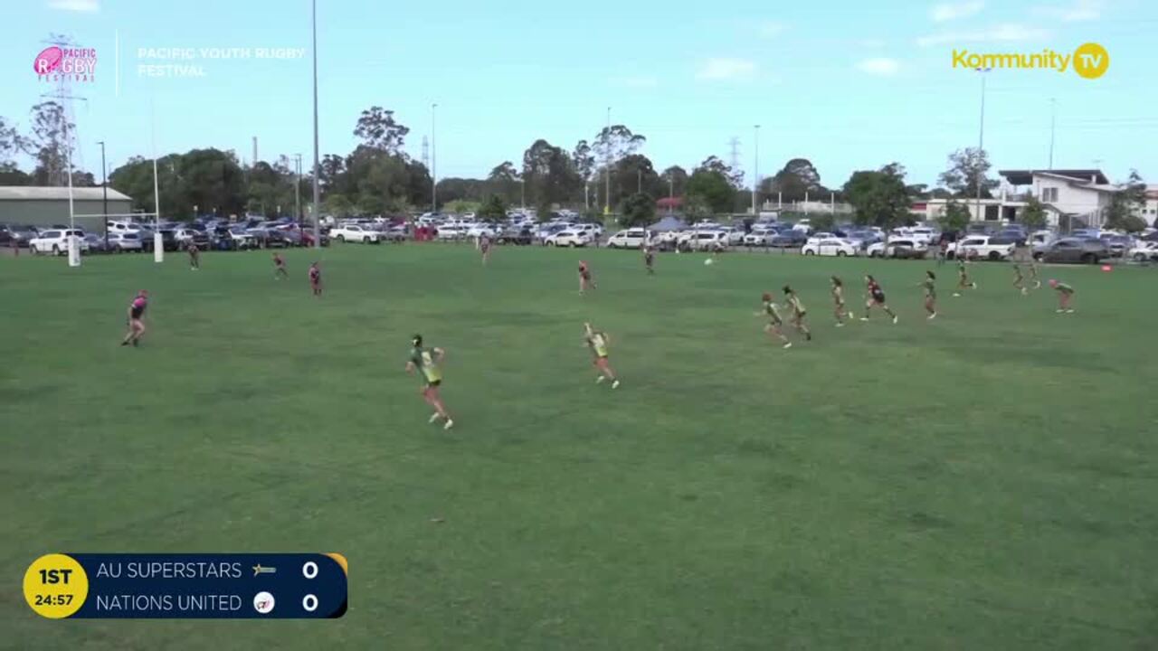 Replay: AU Superstars v Nations United  (U18 girls QF)—2024 Pacific Youth Rugby Festival Day 3