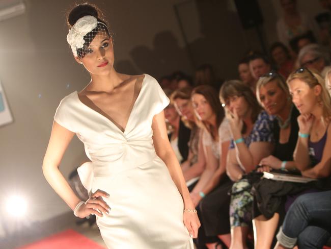Geelong Bridal Expo. Pareena Naggen modeling a dress f
