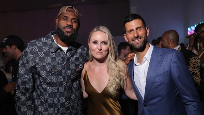 LeBron James, Lindsey Vonn and Novak Djokovic attend 'Prelude to the Olympics' at Fondation Louis Vuitton. (Photo by Victor Boyko/Getty Images for LVMH x Vogue x NBC)