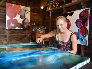 EMERGING: Gympie artist Amica Whincop’s work will feature on The Block’s online shop. Picture: Renee Albrecht