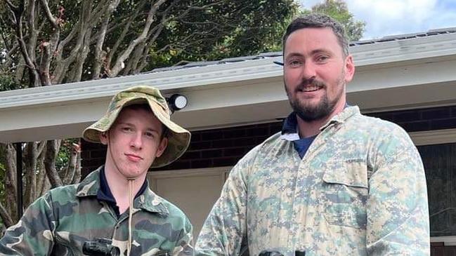 Justin with Tim Drewitt at the end of year peer support celebrations. Picture: Supplied