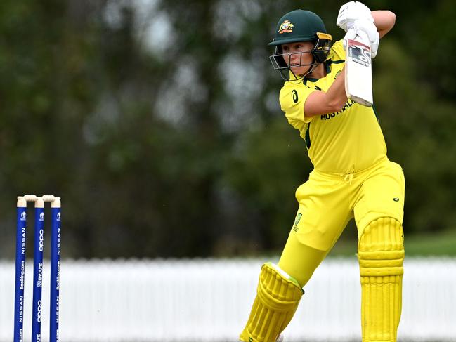 Alyssa Healy of Australia bats during the 2022 ICC Women's Cricket World Cup warm up match between New Zealand and Australia at Bert Sutcliffe Oval on March 01, 2022 in Lincoln, New Zealand_.jpg