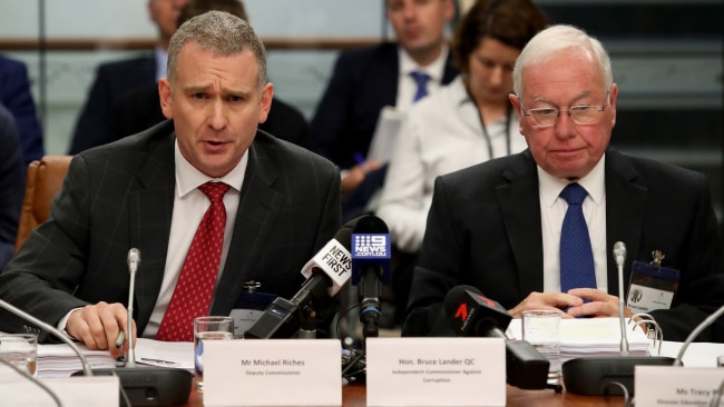 Independent Commissioner Against Corruption Commissioner Michael Riches (left)  said he was "sorry to see" Ms Kelly leave. Picture: AAP Image/Kelly Barnes
