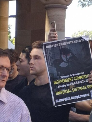 A political protest at University of Queensland over China